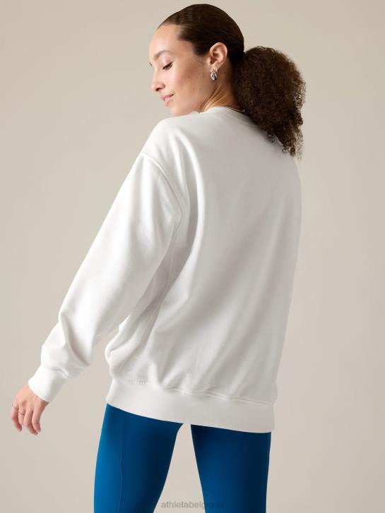 Athleta femmes sweat-shirt à col rond en polaire pour toujours JRTZ477 vêtements blanc brillant