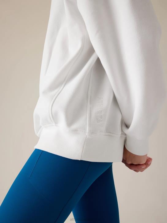 Athleta femmes sweat-shirt à col rond en polaire pour toujours JRTZ477 vêtements blanc brillant