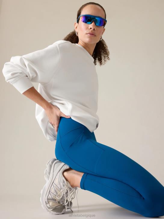 Athleta femmes sweat-shirt à col rond en polaire pour toujours JRTZ477 vêtements blanc brillant