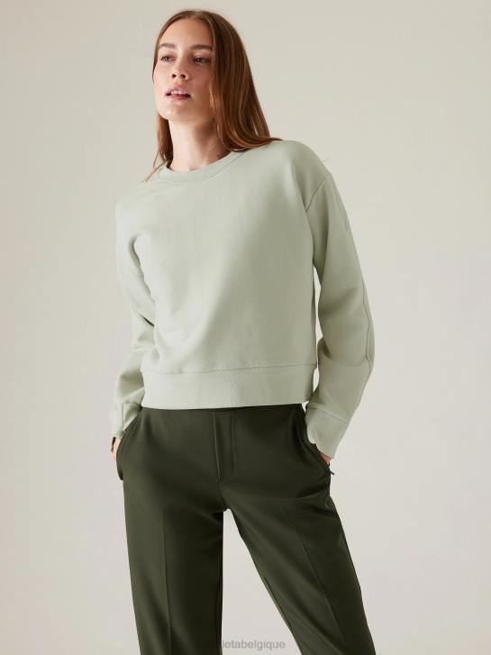 Athleta femmes sweat-shirt à col rond retroplush revive JRTZ230 vêtements teinte céladon