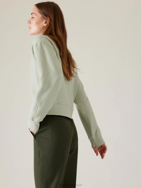 Athleta femmes sweat-shirt à col rond retroplush revive JRTZ230 vêtements teinte céladon