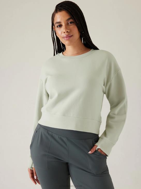 Athleta femmes sweat-shirt à col rond retroplush revive JRTZ230 vêtements teinte céladon