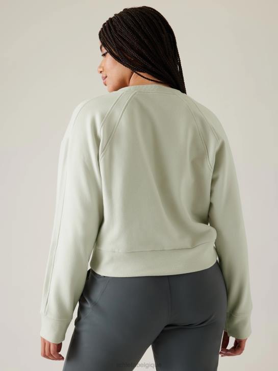 Athleta femmes sweat-shirt à col rond retroplush revive JRTZ230 vêtements teinte céladon