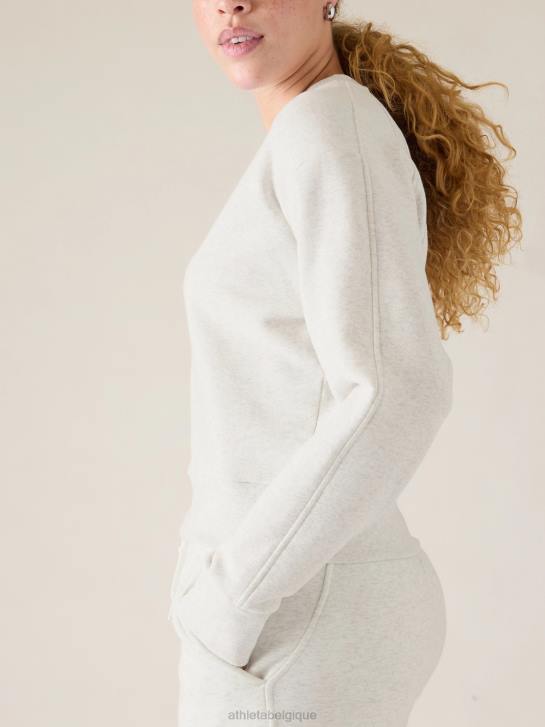 Athleta femmes sweat-shirt à col rond retroplush revive JRTZ255 vêtements gris brouillard chiné