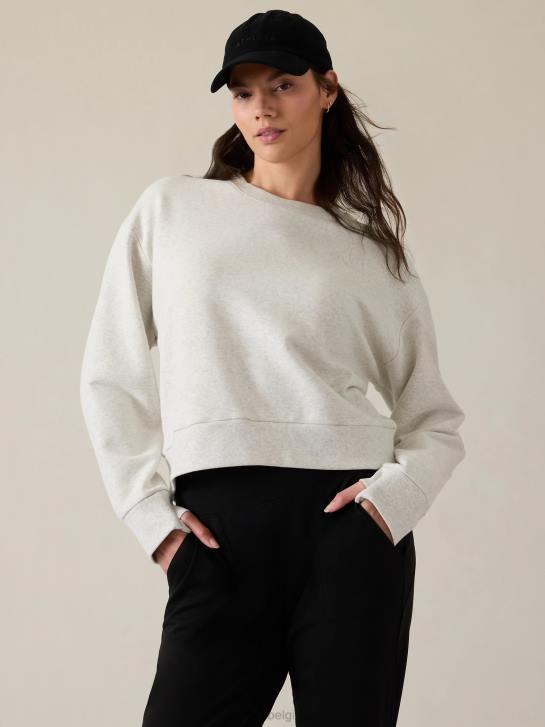 Athleta femmes sweat-shirt à col rond retroplush revive JRTZ255 vêtements gris brouillard chiné