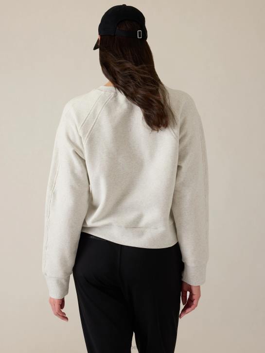 Athleta femmes sweat-shirt à col rond retroplush revive JRTZ255 vêtements gris brouillard chiné