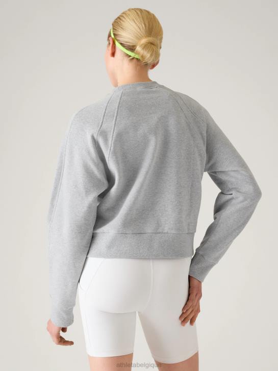 Athleta femmes sweat-shirt à col rond retroplush revive JRTZ274 vêtements gris chiné