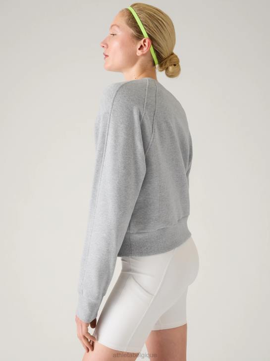 Athleta femmes sweat-shirt à col rond retroplush revive JRTZ274 vêtements gris chiné