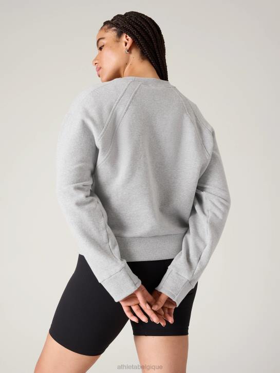 Athleta femmes sweat-shirt à col rond retroplush revive JRTZ274 vêtements gris chiné