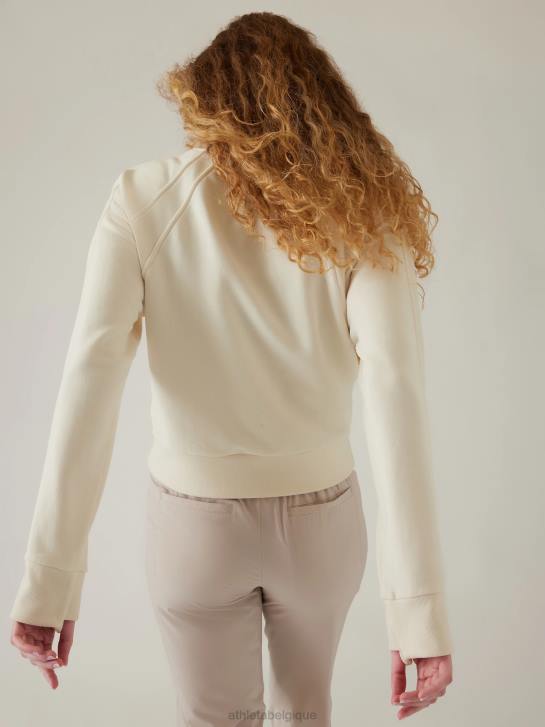 Athleta femmes sweat-shirt à col rond retroplush revive JRTZ414 vêtements magnolia blanc