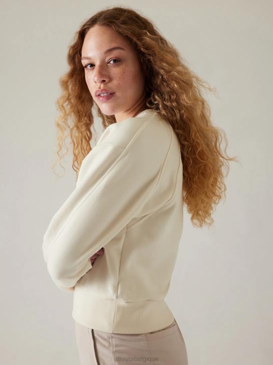 Athleta femmes sweat-shirt à col rond retroplush revive JRTZ414 vêtements magnolia blanc