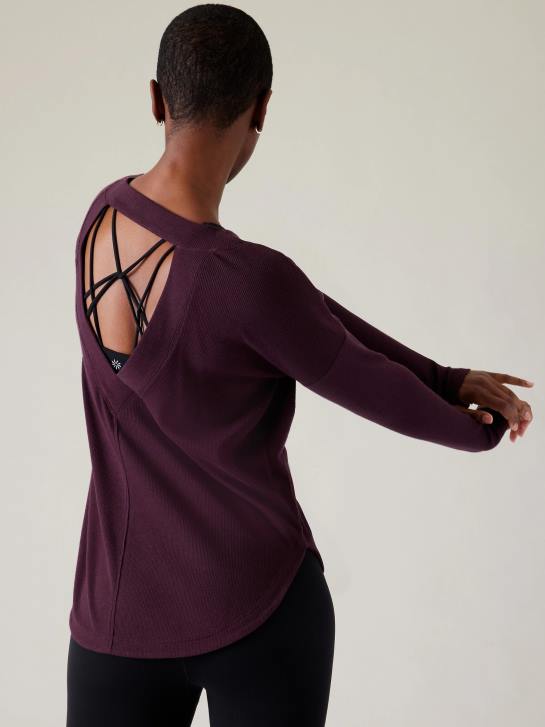 Athleta femmes sweat-shirt de présence JRTZ223 vêtements cabernet épicé