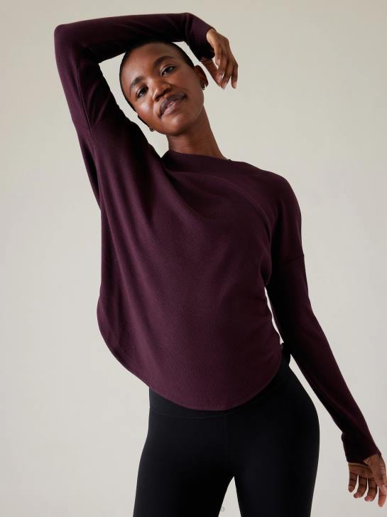 Athleta femmes sweat-shirt de présence JRTZ223 vêtements cabernet épicé