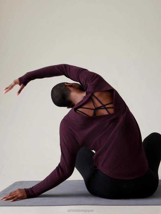 Athleta femmes sweat-shirt de présence JRTZ223 vêtements cabernet épicé