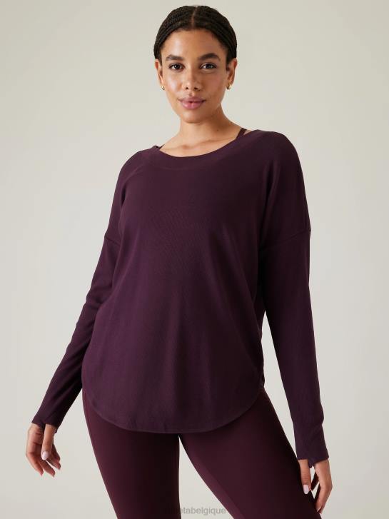 Athleta femmes sweat-shirt de présence JRTZ223 vêtements cabernet épicé