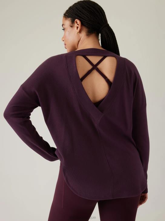 Athleta femmes sweat-shirt de présence JRTZ223 vêtements cabernet épicé