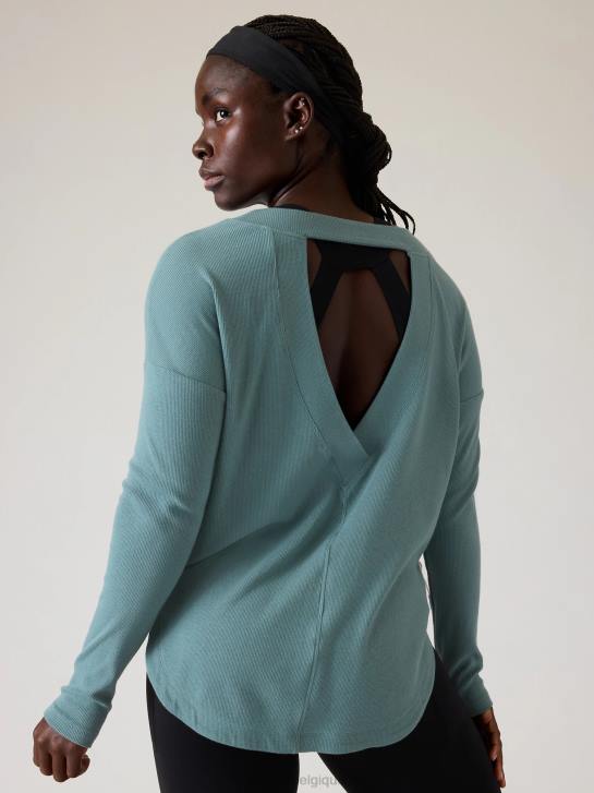 Athleta femmes sweat-shirt de présence JRTZ277 vêtements vert oxydé