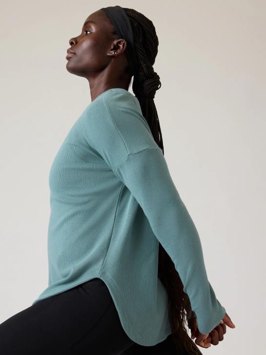 Athleta femmes sweat-shirt de présence JRTZ277 vêtements vert oxydé