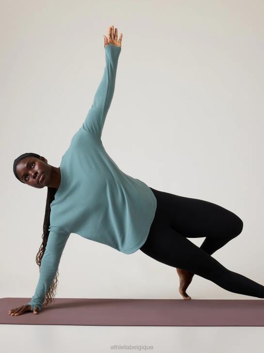 Athleta femmes sweat-shirt de présence JRTZ277 vêtements vert oxydé