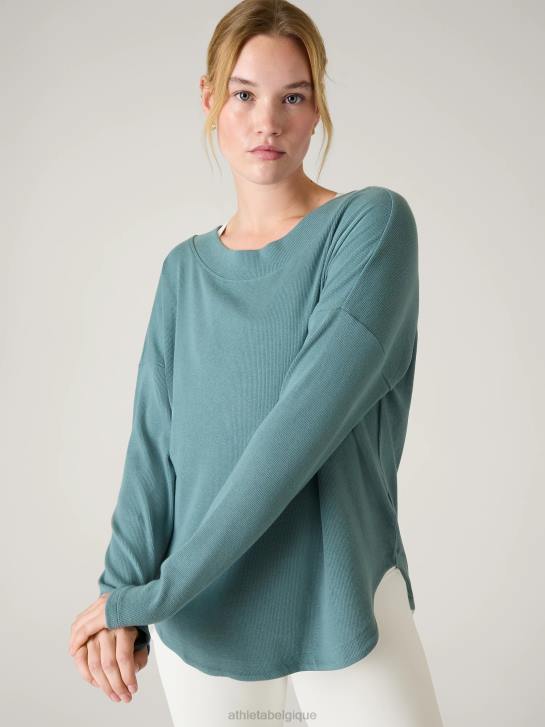 Athleta femmes sweat-shirt de présence JRTZ277 vêtements vert oxydé