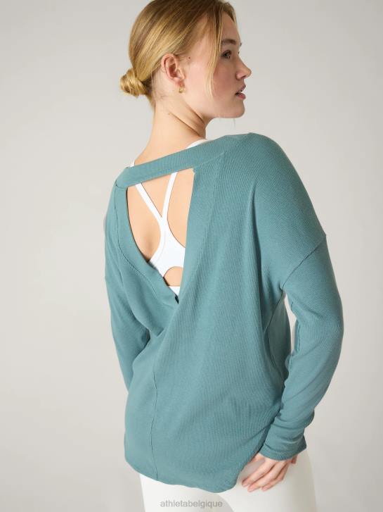 Athleta femmes sweat-shirt de présence JRTZ277 vêtements vert oxydé