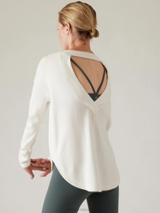 Athleta femmes sweat-shirt de présence JRTZ457 vêtements magnolia blanc