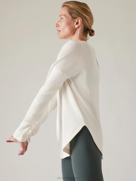 Athleta femmes sweat-shirt de présence JRTZ457 vêtements magnolia blanc