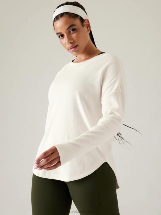Athleta femmes sweat-shirt de présence JRTZ457 vêtements magnolia blanc