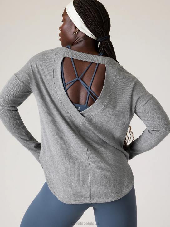 Athleta femmes sweat-shirt de présence JRTZ510 vêtements gris moyen chiné