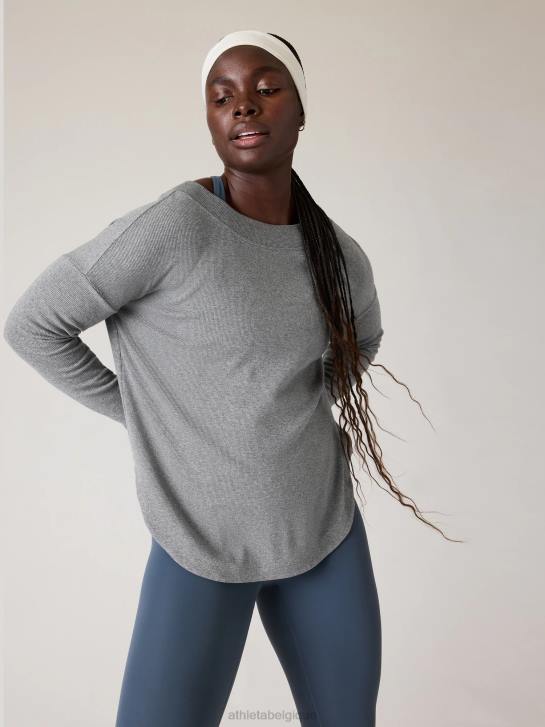 Athleta femmes sweat-shirt de présence JRTZ510 vêtements gris moyen chiné