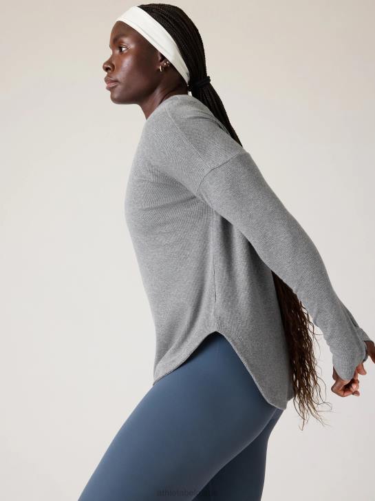 Athleta femmes sweat-shirt de présence JRTZ510 vêtements gris moyen chiné