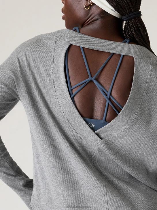 Athleta femmes sweat-shirt de présence JRTZ510 vêtements gris moyen chiné