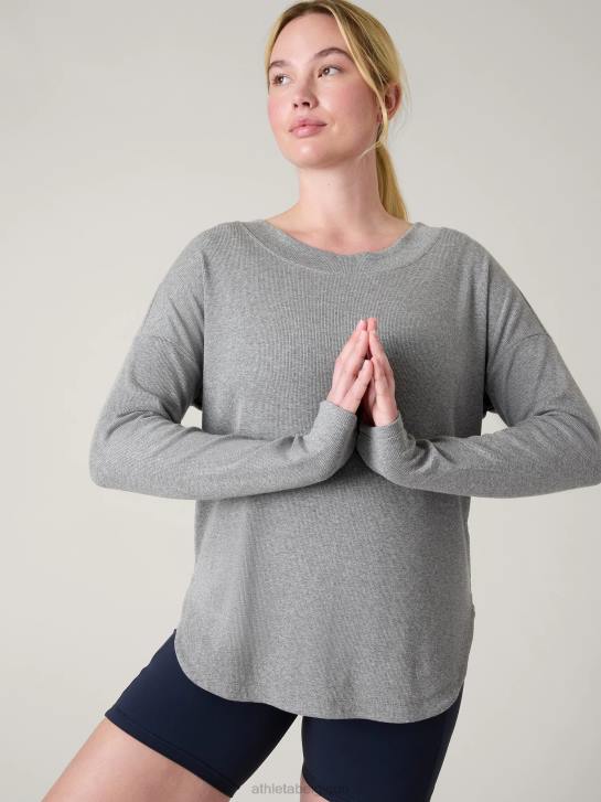 Athleta femmes sweat-shirt de présence JRTZ510 vêtements gris moyen chiné