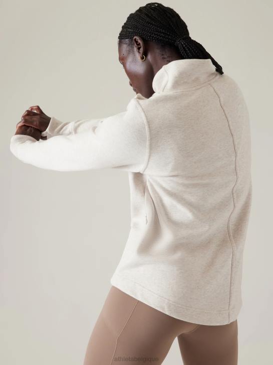 Athleta femmes sweat-shirt douillet à col torsadé karma JRTZ214 vêtements bruyère brune grillée