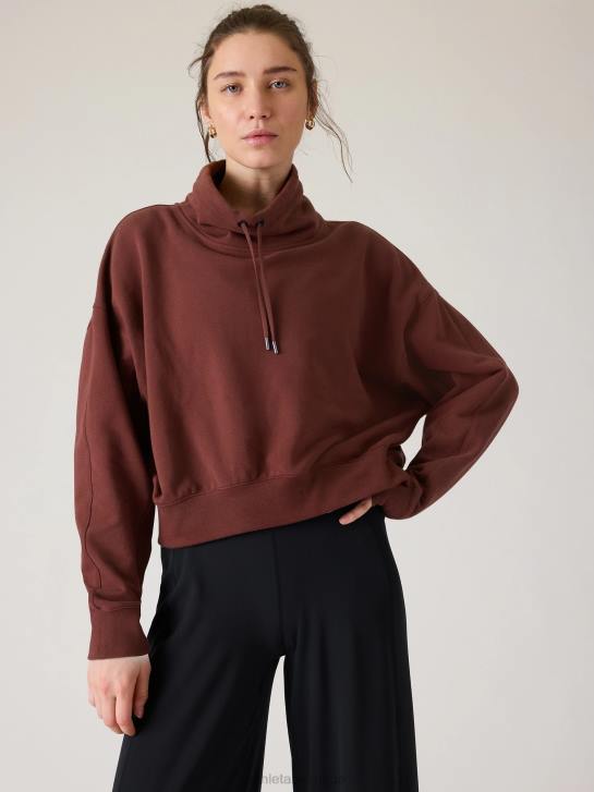 Athleta femmes sweat-shirt rétropeluche clés JRTZ215 vêtements cerisier foncé