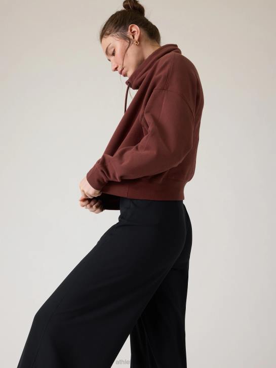 Athleta femmes sweat-shirt rétropeluche clés JRTZ215 vêtements cerisier foncé