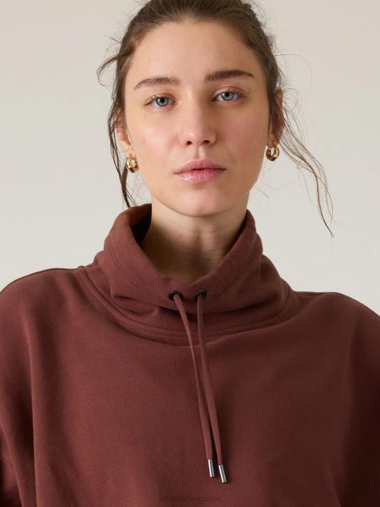 Athleta femmes sweat-shirt rétropeluche clés JRTZ215 vêtements cerisier foncé