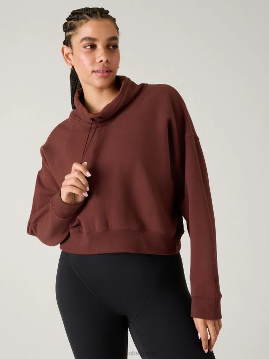 Athleta femmes sweat-shirt rétropeluche clés JRTZ215 vêtements cerisier foncé