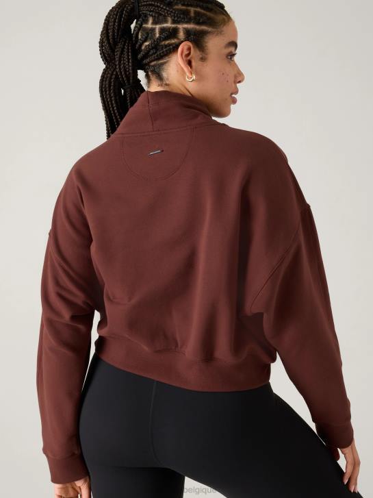 Athleta femmes sweat-shirt rétropeluche clés JRTZ215 vêtements cerisier foncé