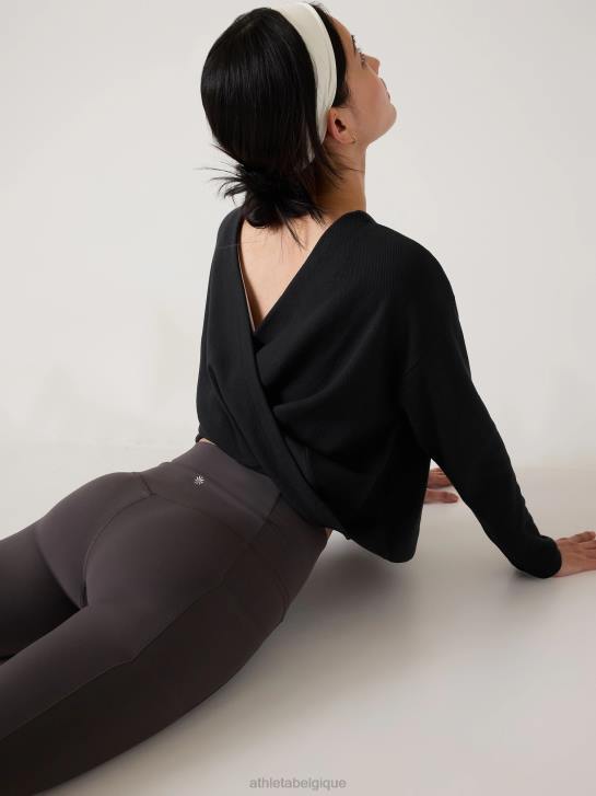 Athleta femmes sweat twist présence JRTZ354 vêtements noir