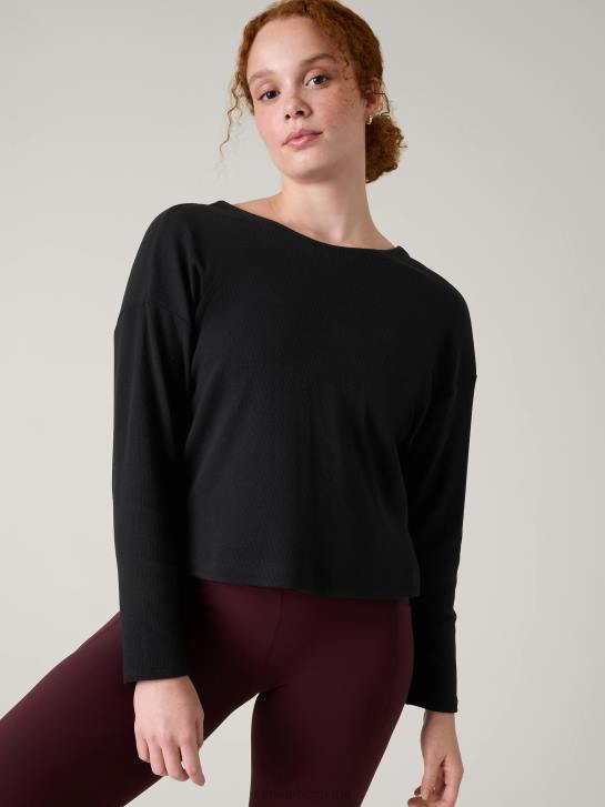 Athleta femmes sweat twist présence JRTZ354 vêtements noir