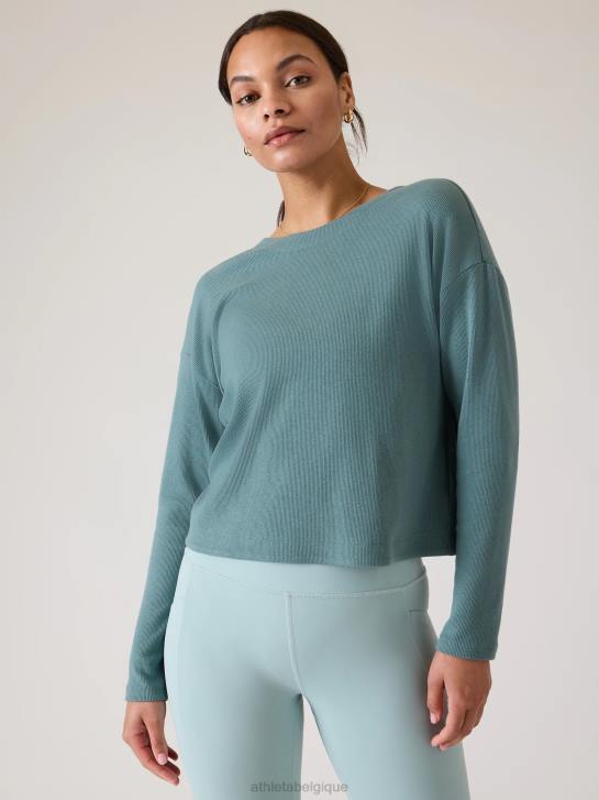Athleta femmes sweat twist présence JRTZ449 vêtements vert oxydé