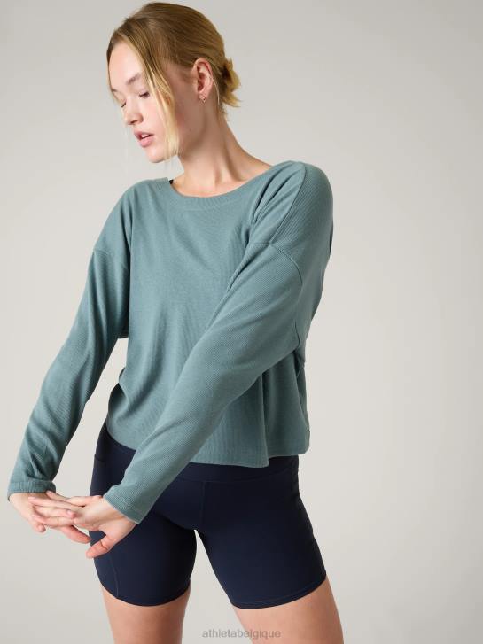 Athleta femmes sweat twist présence JRTZ449 vêtements vert oxydé