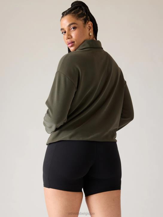 Athleta femmes zip quart de marin seasoft JRTZ193 vêtements tremble, olive