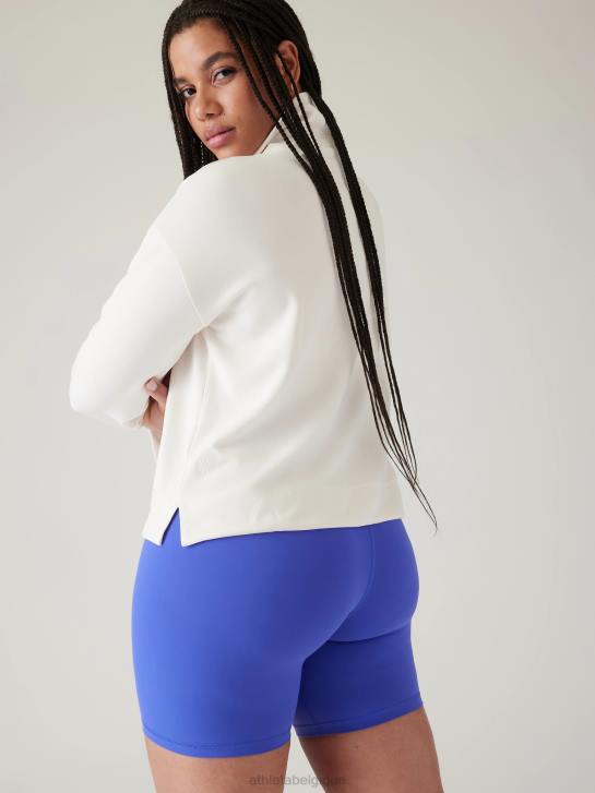 Athleta femmes zip quart de marin seasoft JRTZ205 vêtements magnolia blanc