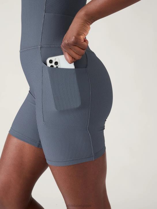 Athleta femmes combinaison de vélo de salutation JRTZ760 vêtements côte de granit bleu