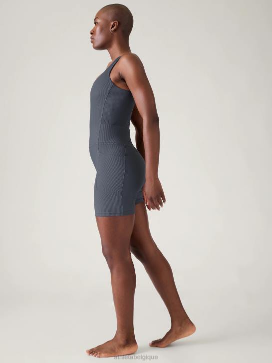 Athleta femmes combinaison de vélo de salutation JRTZ760 vêtements côte de granit bleu