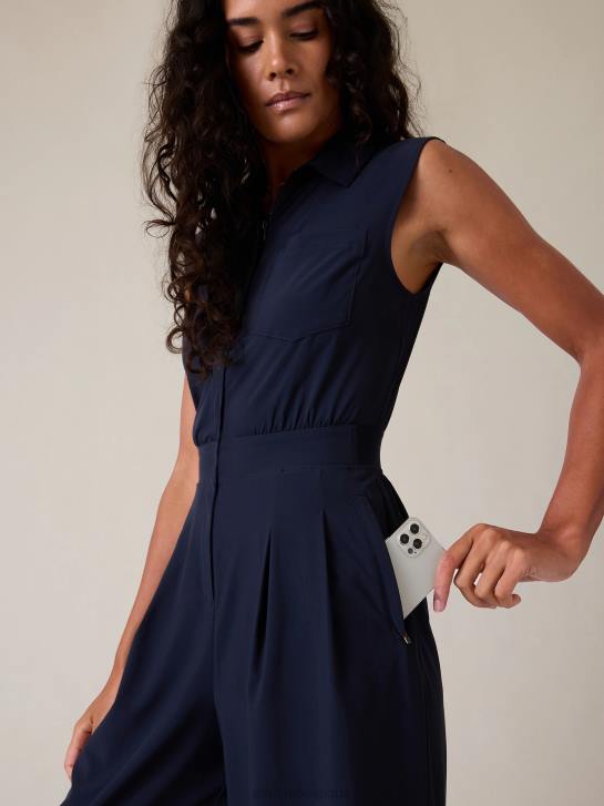 Athleta femmes combinaison large à jambes brooklyn heights JRTZ752 vêtements marine