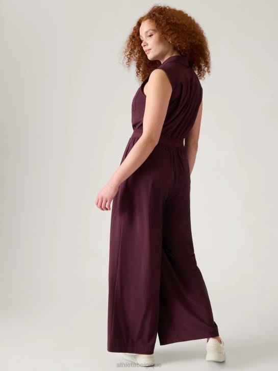 Athleta femmes combinaison large à jambes brooklyn heights JRTZ777 vêtements cabernet épicé