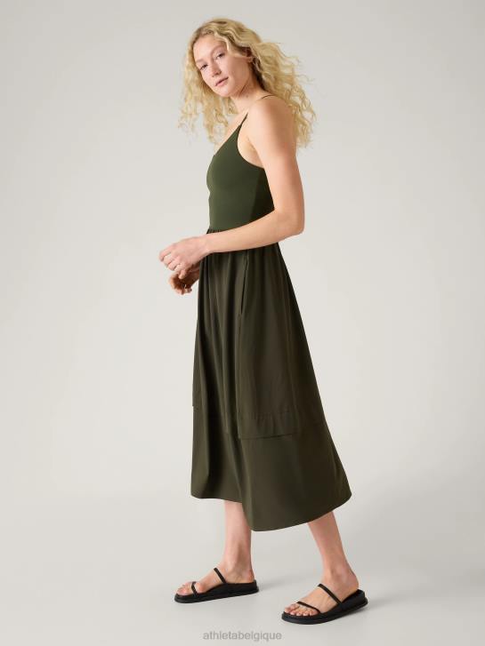 Athleta femmes robe hybride à col en V Elation JRTZ782 vêtements tremble, olive